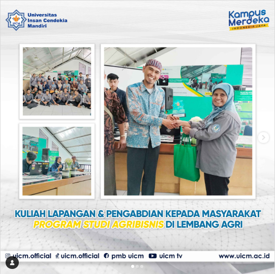 Kuliah Lapangan dan PKM yang dilaksanakan Program Studi Agribisnis di wilayah Lembang dan Subang